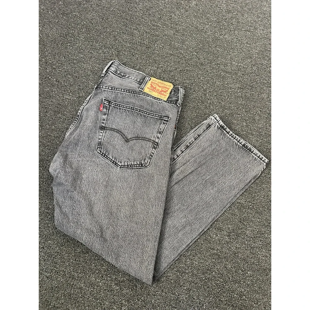 Levi's 501‎ Straight Leg Button Fly Jeans Gray Mens Size 40x30 Denim Skater Y2K